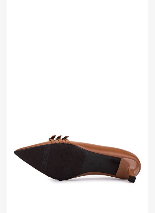 Tamer Tanca Kadın Hakiki Deri Taba Deri Topuklu Ayakkabı - Görsel 5