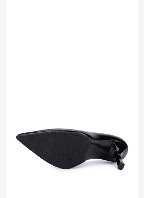 Tamer Tanca Kadın Hakiki Deri Siyah Rugan Topuklu Ayakkabı - Görsel 5