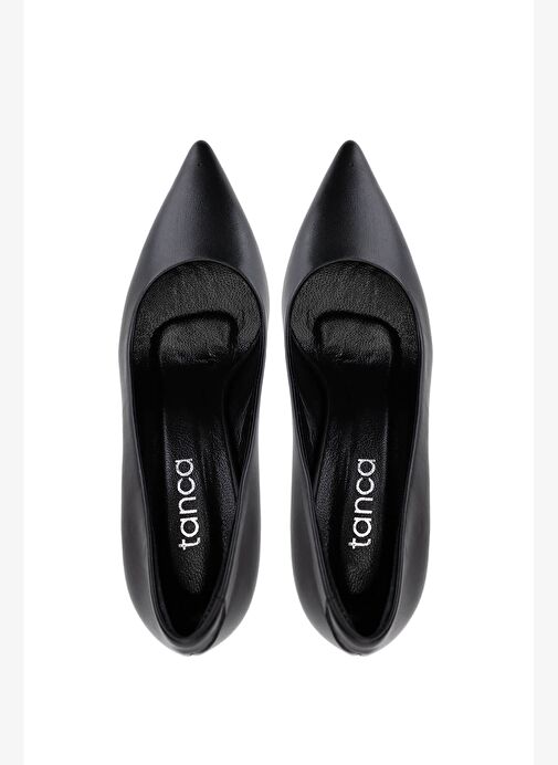 Tamer Tanca Kadın Hakiki Deri Siyah Deri Topuklu Ayakkabı - Görsel 6
