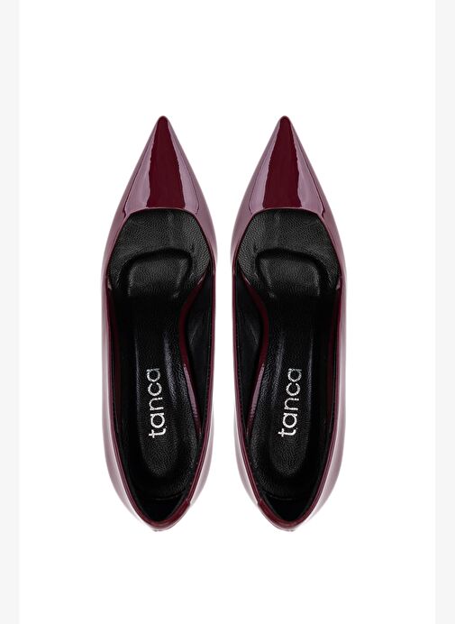 Tamer Tanca Kadın Bordo Rugan Topuklu Ayakkabı - Görsel 6