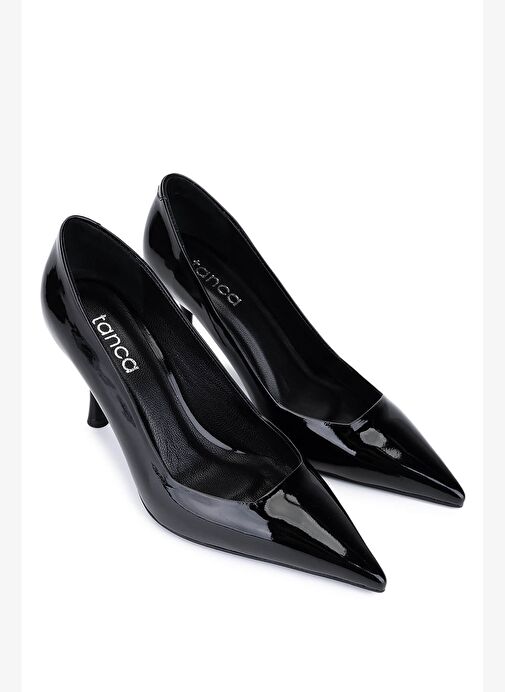 Tamer Tanca Kadın Siyah Rugan Topuklu Ayakkabı - Görsel 3