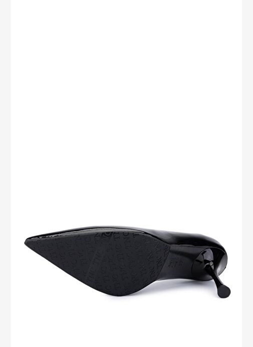 Tamer Tanca Kadın Siyah Rugan Topuklu Ayakkabı - Görsel 5