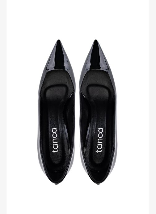 Tamer Tanca Kadın Siyah Rugan Topuklu Ayakkabı - Görsel 6