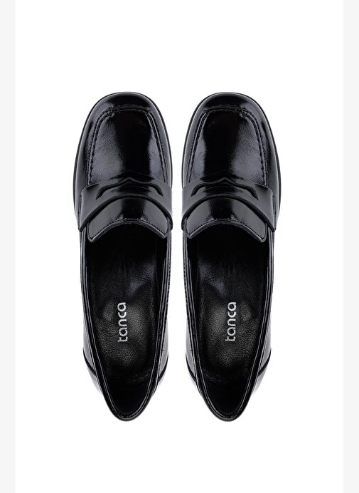 Tamer Tanca Kadın Hakiki Deri Siyah Rugan Topuklu Ayakkabı - Görsel 6