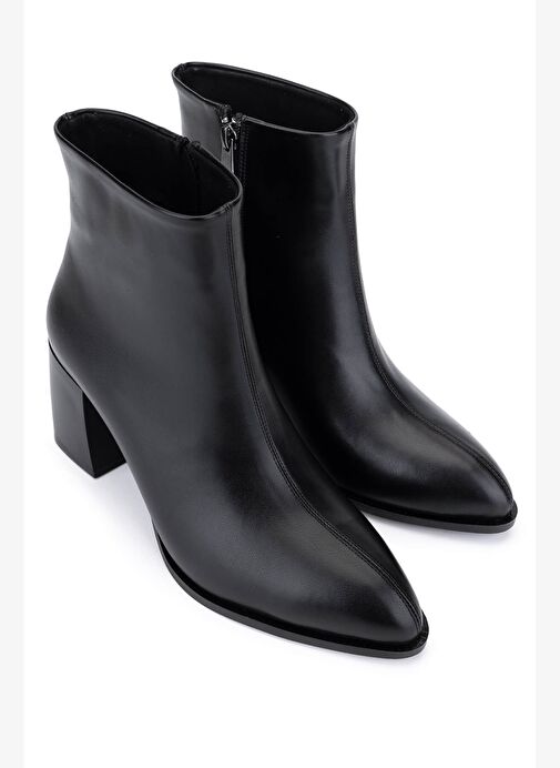 Tamer Tanca Kadın Suni Deri Siyah Topuklu Bot - Görsel 3