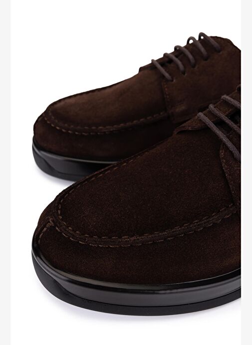 Tamer Tanca Erkek Hakiki Deri Kahverengi Süet Casual Ayakkabı - Görsel 4