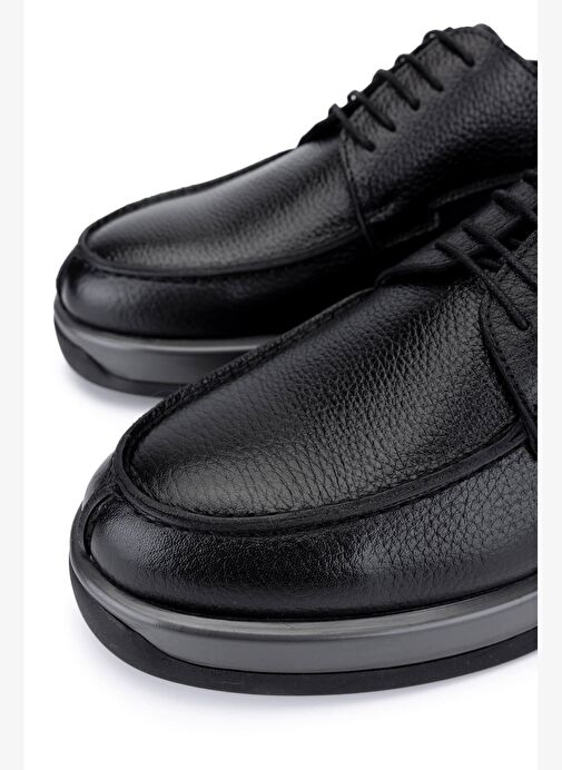 Tamer Tanca Erkek Hakiki Deri Siyah Floter Casual Ayakkabı - Görsel 5