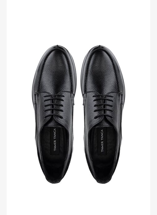 Tamer Tanca Erkek Hakiki Deri Siyah Floter Casual Ayakkabı - Görsel 6