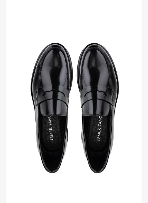 Tamer Tanca Erkek Hakiki Deri Siyah Açma Loafer Ayakkabı - Görsel 6