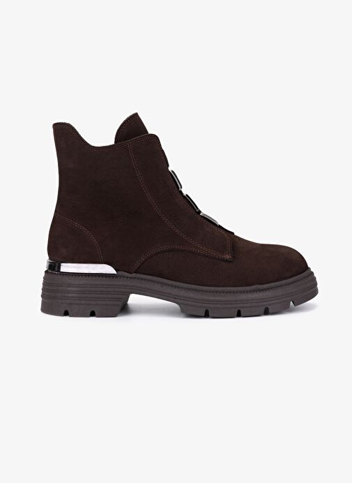 Valmenti Kadın Hakiki Deri Kahverengi Nubuk Casual Bot - Görsel 2