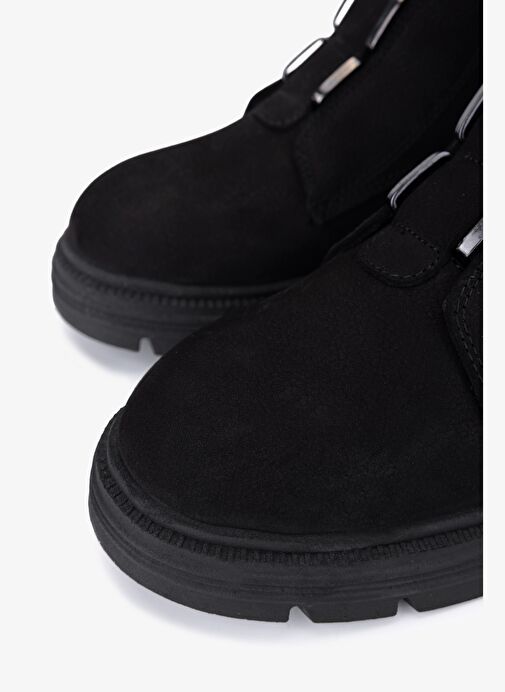 Valmenti Kadın Hakiki Deri Siyah Nubuk Casual Bot - Görsel 4