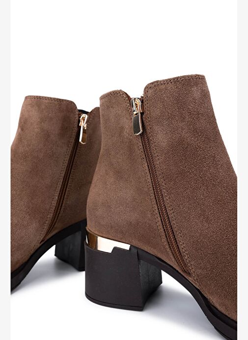 Tamer Tanca Kadın Hakiki Deri Kahverengi Topuklu Bot - Görsel 6
