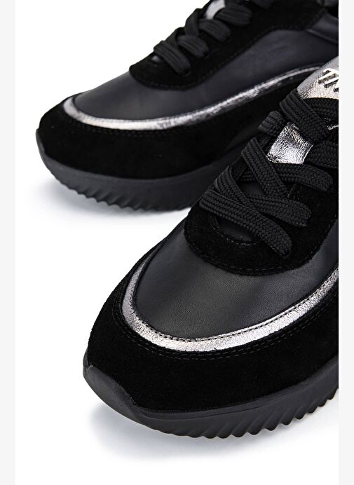 Tamer Tanca Kadın Hakiki Deri Siyah Sneakers & Spor Ayakkabı - Görsel 5