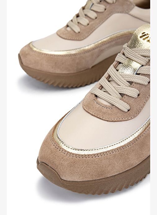 Tamer Tanca Kadın Hakiki Deri Bej Sneakers & Spor Ayakkabı - Görsel 5