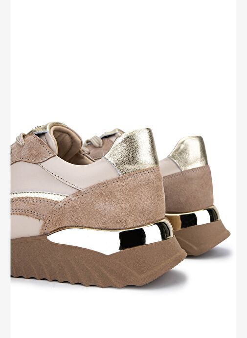 Tamer Tanca Kadın Hakiki Deri Bej Sneakers & Spor Ayakkabı - Görsel 6