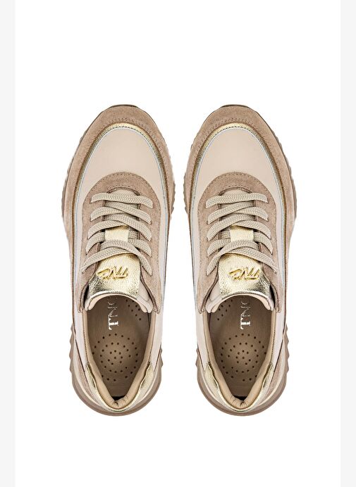 Tamer Tanca Kadın Hakiki Deri Bej Sneakers & Spor Ayakkabı - Görsel 7