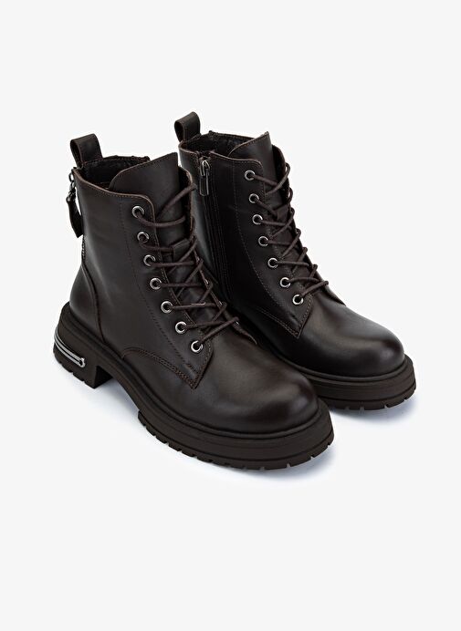 Valmenti Kadın Hakiki Deri Kahverengi Casual Bot - Görsel 3