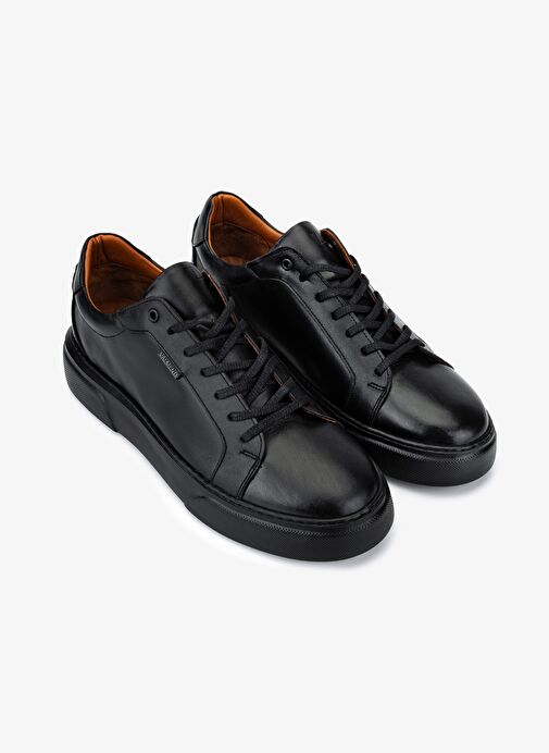 Valmenti Erkek Hakiki Deri Siyah Sneakers & Spor Ayakkabı - Görsel 3
