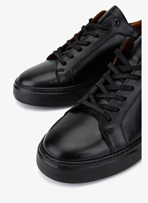 Valmenti Erkek Hakiki Deri Siyah Sneakers & Spor Ayakkabı - Görsel 4