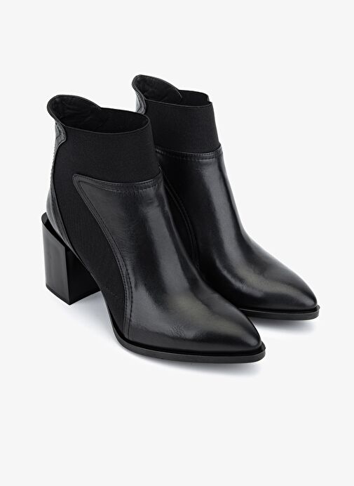 Valmenti Kadın Hakiki Deri Siyah Topuklu Bot - Görsel 3
