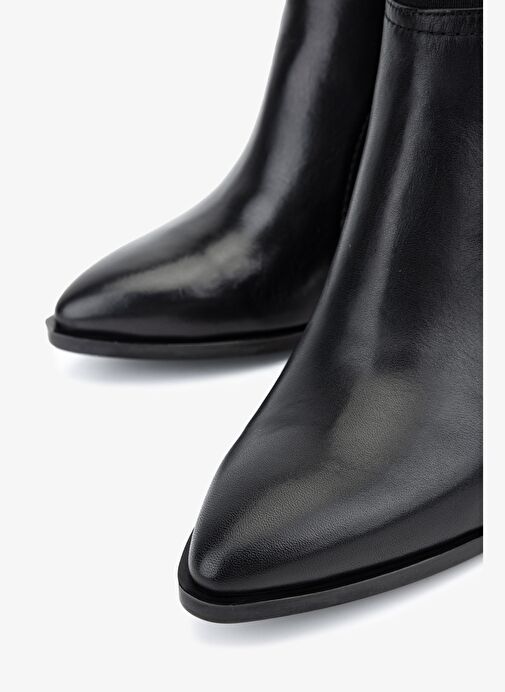 Valmenti Kadın Hakiki Deri Siyah Topuklu Bot - Görsel 4