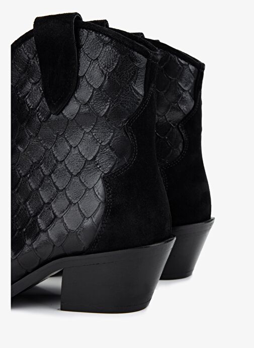 Valmenti Kadın Hakiki Deri Siyah Topuklu Bot - Görsel 5