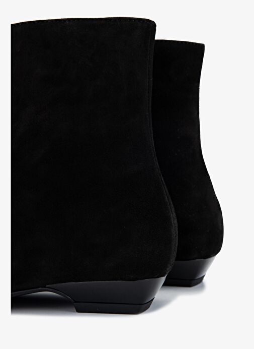 Valmenti Kadın Hakiki Deri Siyah Süet Topuklu Bot - Görsel 6