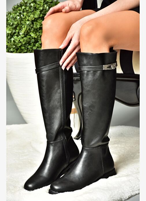 R312225309 Siyah Klasik Kadın Çizme - Görsel 5