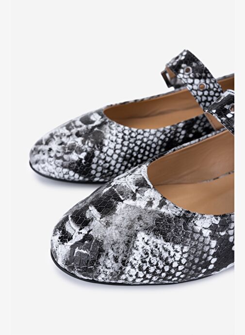 Valmenti Kadın Hakiki Deri Gri Babet Ayakkabı - Görsel 4