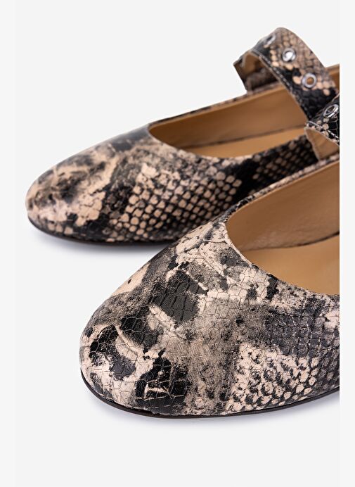 Valmenti Kadın Hakiki Deri Naturel Babet Ayakkabı - Görsel 4