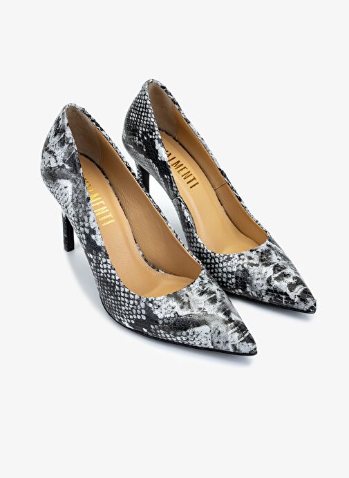 Valmenti Kadın Hakiki Deri Gri Topuklu Ayakkabı - Görsel 3