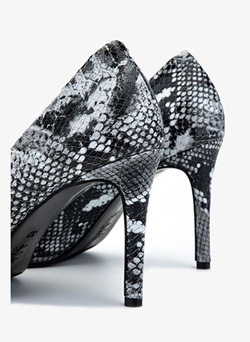 Valmenti Kadın Hakiki Deri Gri Topuklu Ayakkabı - Görsel 5