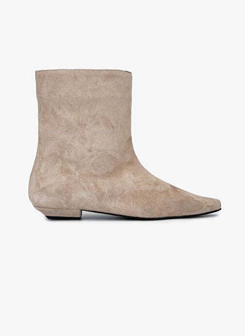 Valmenti Kadın Hakiki Deri Taş Süet Düz Bot - Görsel 2