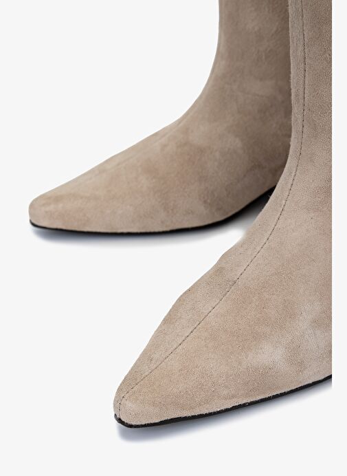 Valmenti Kadın Hakiki Deri Taş Süet Düz Bot - Görsel 4