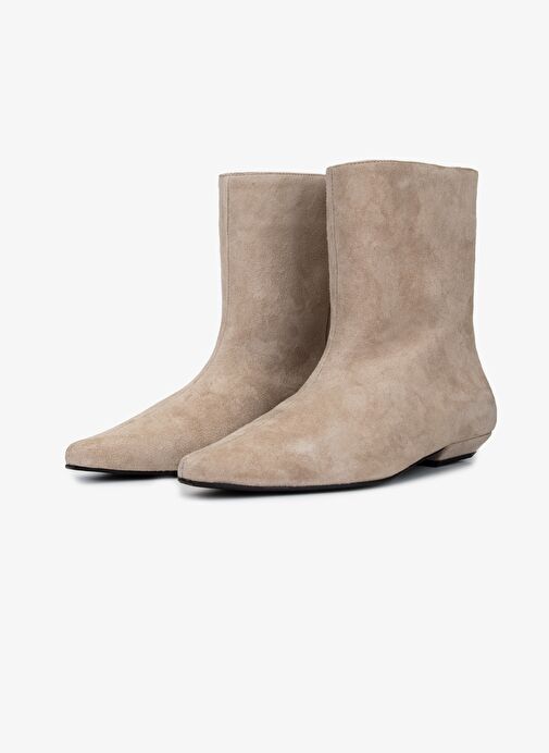 Valmenti Kadın Hakiki Deri Taş Süet Düz Bot - Görsel 5