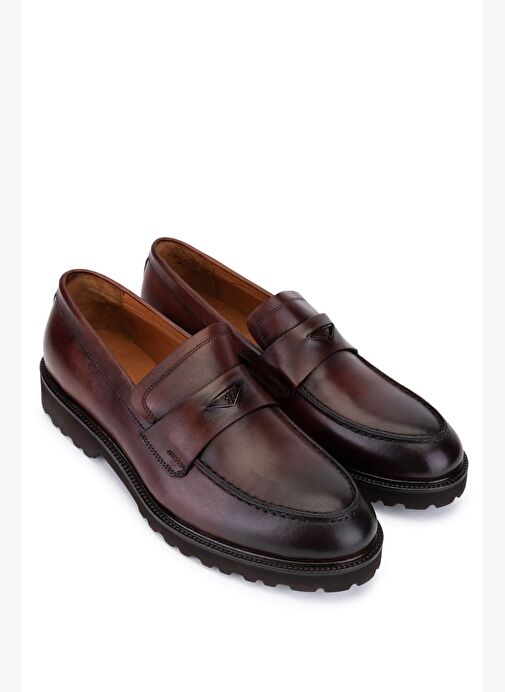 Tamer Tanca Erkek Hakiki Deri Taba Loafer Ayakkabı - Görsel 3
