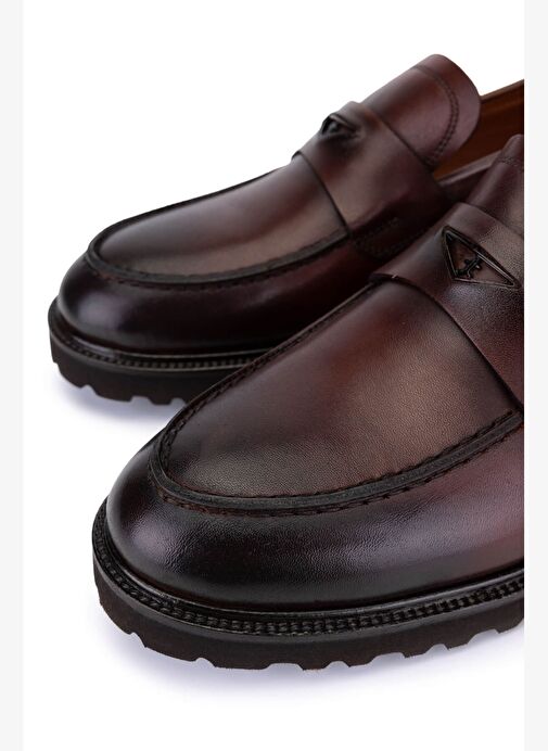 Tamer Tanca Erkek Hakiki Deri Taba Loafer Ayakkabı - Görsel 5