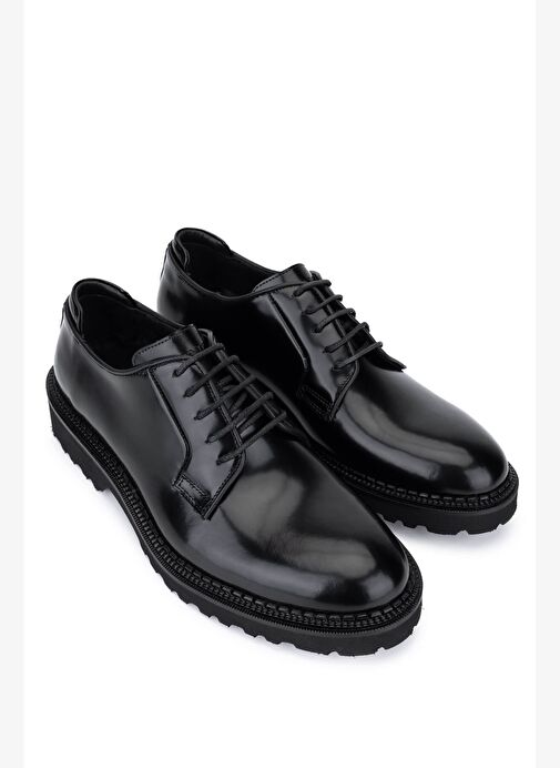 Tamer Tanca Erkek Hakiki Deri Siyah Mat Klasik Ayakkabı - Görsel 3
