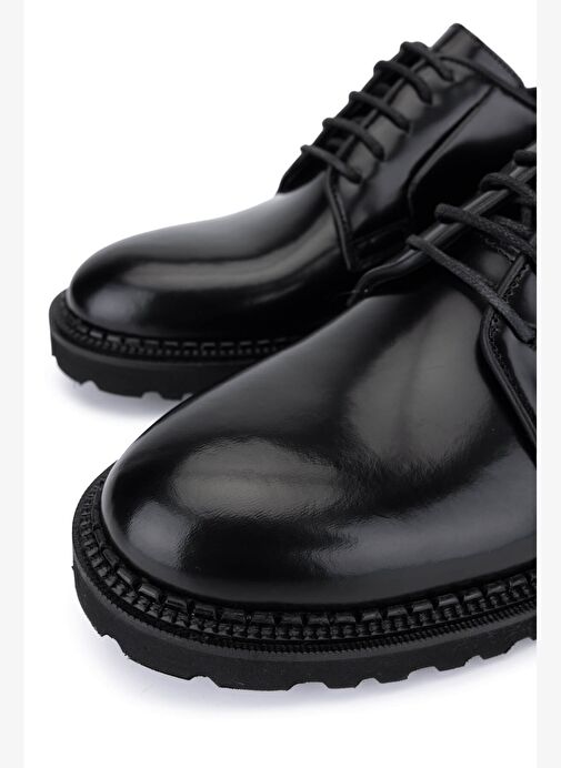 Tamer Tanca Erkek Hakiki Deri Siyah Mat Klasik Ayakkabı - Görsel 5