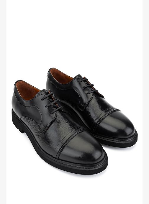Tamer Tanca Erkek Hakiki Deri Siyah Klasik Ayakkabı - Görsel 3