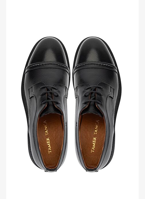 Tamer Tanca Erkek Hakiki Deri Siyah Klasik Ayakkabı - Görsel 6