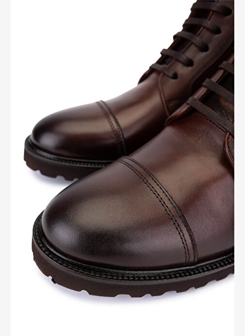 Tamer Tanca Erkek Hakiki Deri Kahverengi Casual Bot - Görsel 4