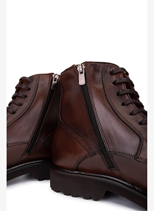 Tamer Tanca Erkek Hakiki Deri Kahverengi Casual Bot - Görsel 5