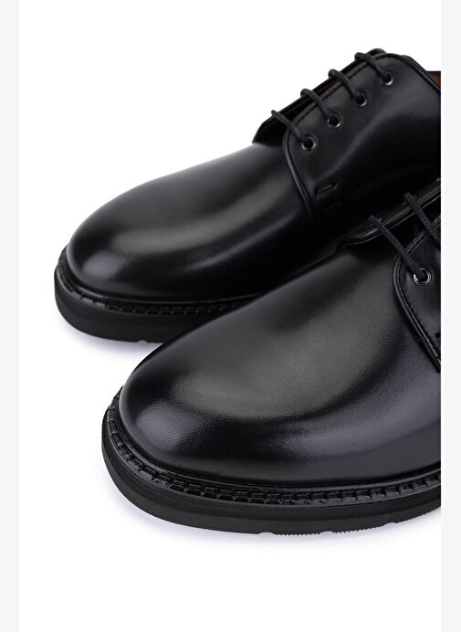 Tamer Tanca Erkek Hakiki Deri Siyah Casual Ayakkabı - Görsel 4