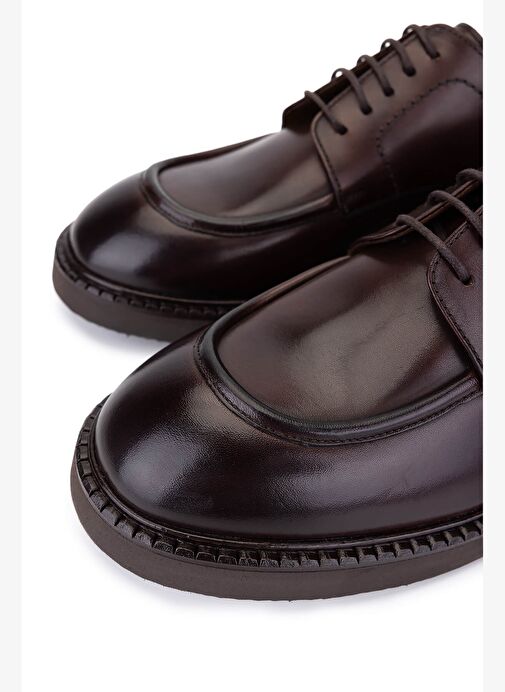 Tamer Tanca Erkek Hakiki Deri Kahverengi Casual Ayakkabı - Görsel 4