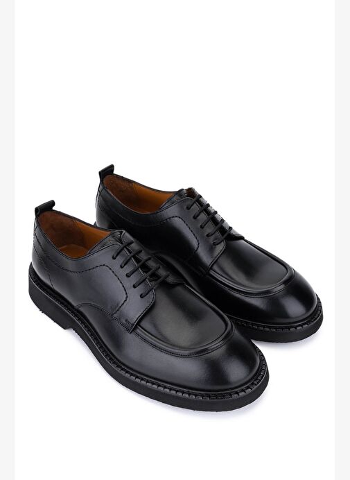 Tamer Tanca Erkek Hakiki Deri Siyah Casual Ayakkabı - Görsel 3