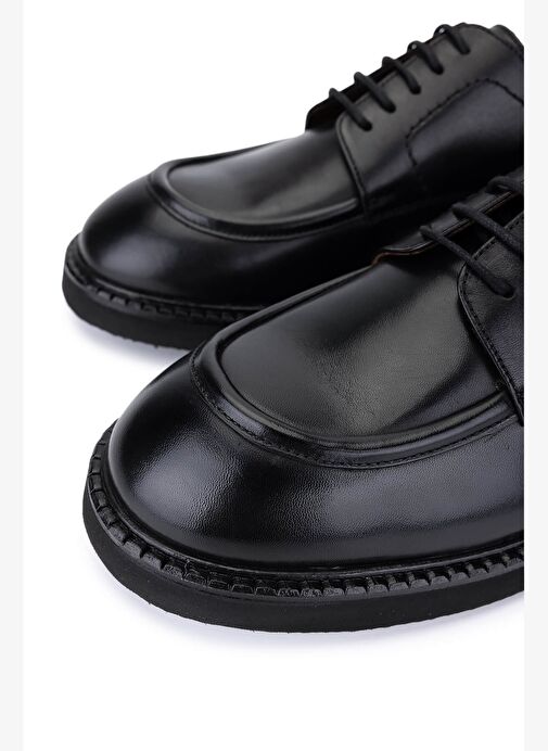 Tamer Tanca Erkek Hakiki Deri Siyah Casual Ayakkabı - Görsel 4