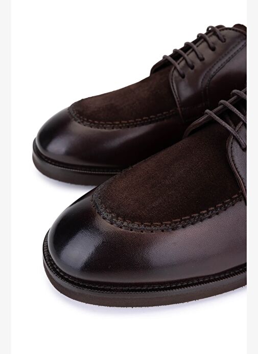 Tamer Tanca Erkek Hakiki Deri Kahverengi Klasik Ayakkabı - Görsel 4