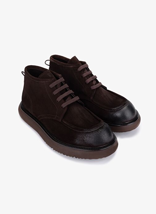 Valmenti Erkek Hakiki Deri Kahverengi Casual Bot - Görsel 3