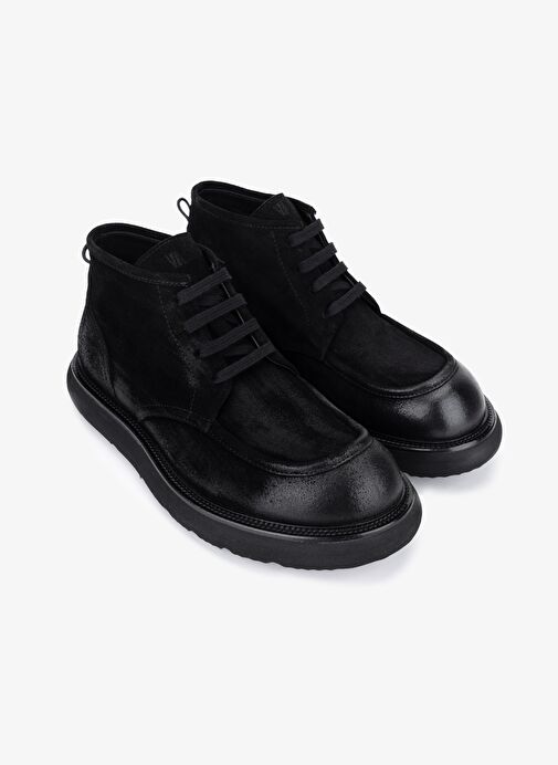 Valmenti Erkek Hakiki Deri Siyah Casual Bot - Görsel 3